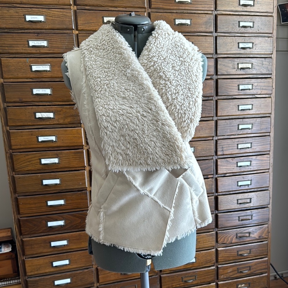 Cream Shearling Vest Sam Edelman